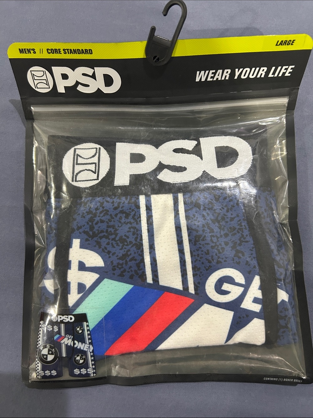 PSD Men’s Blue, Red & Aqua Graphic Boxer Briefs, M Class